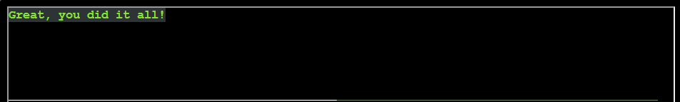 Terminal output